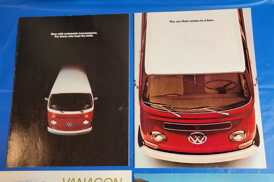 (4) Folletos de ventas originales VW Volkswagen concesionario furgoneta cámper años 70 Foto 2 de 4