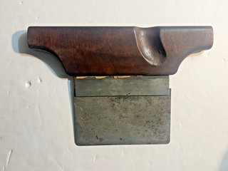 Early 1900's Primitive Dough Food Scraper w Finger Guard Canajoharie NY
