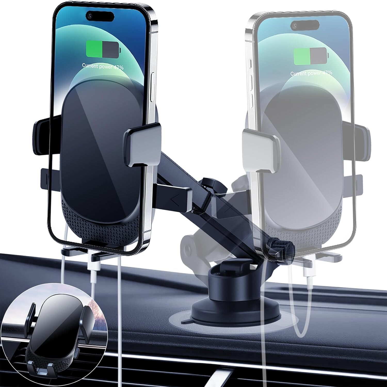 Car Phone Holder Mount Rotatable Stable Suction Cup Phone Mount for Car-image