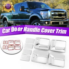 For 2008-16 Ford F250 F350 F450 Super Duty Chrome Door Handle Cover Trims w/ PSK