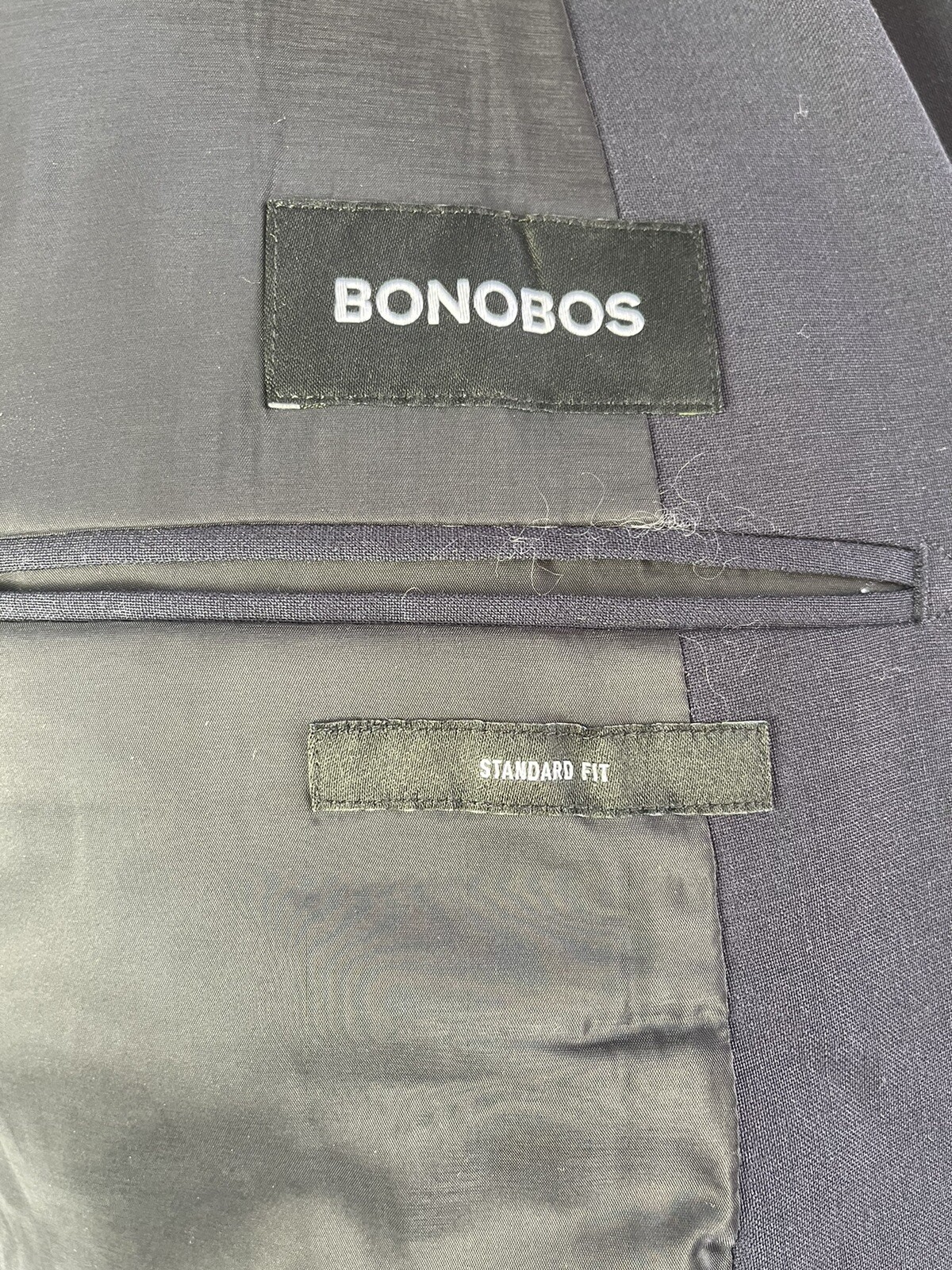 BONOBOS, SOLID DARK BLUE REGULAR FIT WOOL SUIT, S… - image 19