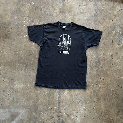 90s Vintage Free Mumia Abu-Jamal Black T Shirt Mens XL | eBay