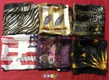 6 PC LOT STYLISH Women HAIR WRAP NECK  Scarf HEAD Wrap Silky feel POLYESTER NEW