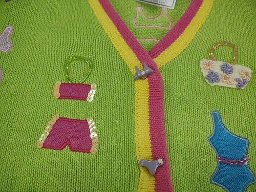 New Cardigan Sweater Vintage Medium Storybook Knits Swimsuit Bikini Purse - Picture 5 of 15