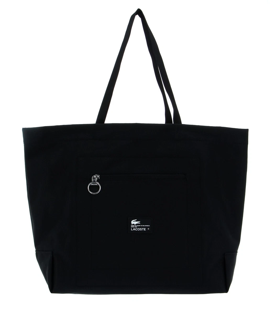 LACOSTE sac paule Shopping Bag L Noir Patch eBay