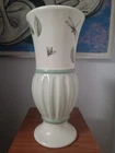 Royal Haeger 2002 Botanical Nature Leaves Dragonfly Beetles Vase Green Ceramic