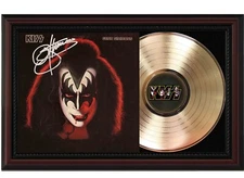 Gene Simmons Cherry wood Reproduction Signature Record Display