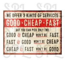 Good. Cheap. Fast Retro replica vintage style metal tin sign/plaque HOME Decor