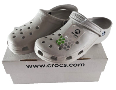 NEW CROCS Classic Clogs Shoes Beach Pearl White W Box Comfort Size XXL (12-13)