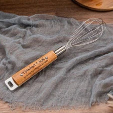 Personalised Wooden Handle Egg Whisk