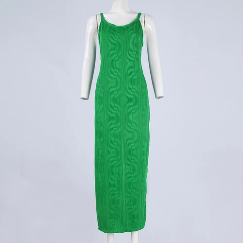 Damen Sommer Langes Kleid Freizeit Slip Sexy Schmal Ärmellos Bodycon Maxikleider - Bild 13 von 42