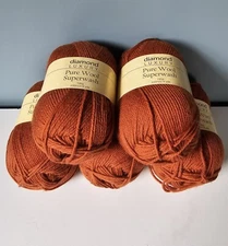5 Diamond Luxury Pure Wool Superwash Yarn, 100% Wool, Col 913 Carrot 100gr 218yd