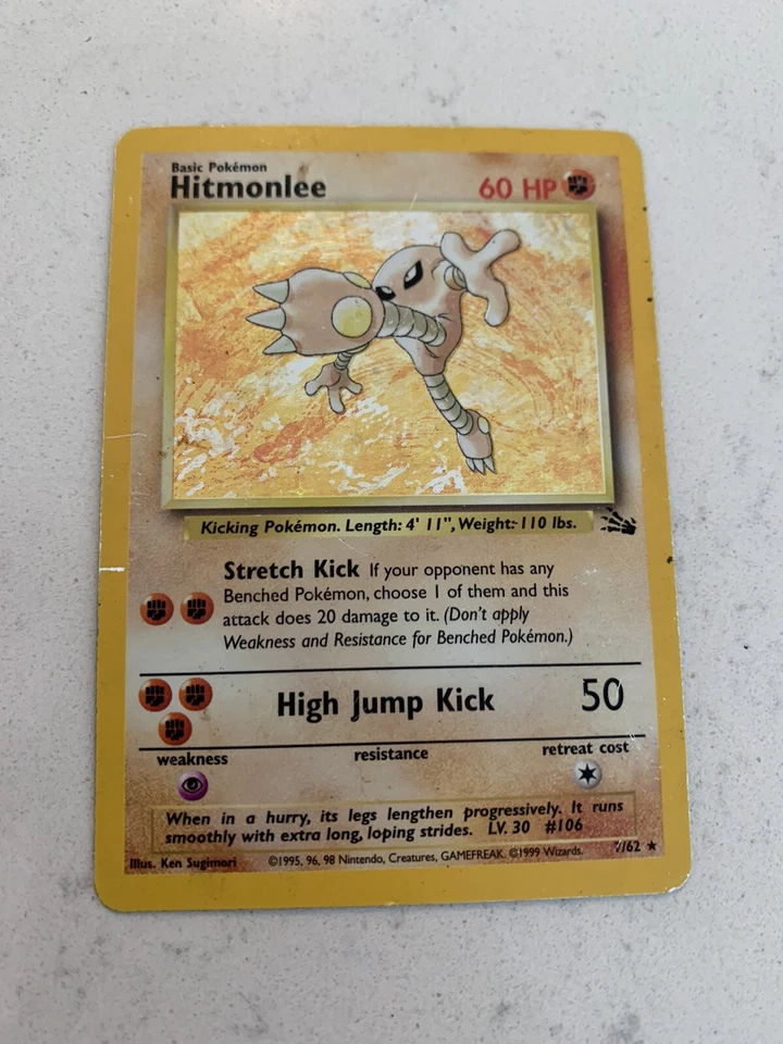 Base Set Holographic Fossil Hitmonlee, Hitmonchan & Hypno RARE - Image 3 of 4