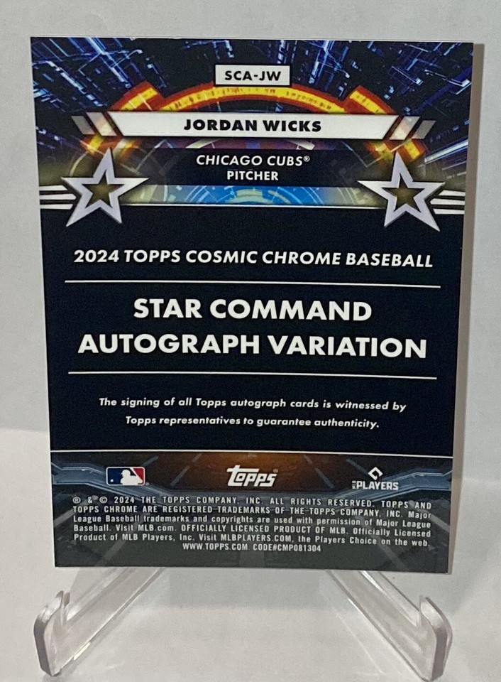 2024 Topps Cosmic Chrome JORDAN WICKS RC 33/50 Auto Gold Star Command