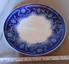Antique Flow blue plate large saucer German Utzschneider 19th c. Sarreguemines
