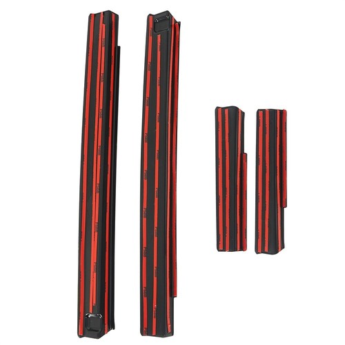 Hooke Road Black Door Sill Scuff Plate Cover Guagd For 07-18 Jeep Wrangler 4Door - Picture 5 of 6