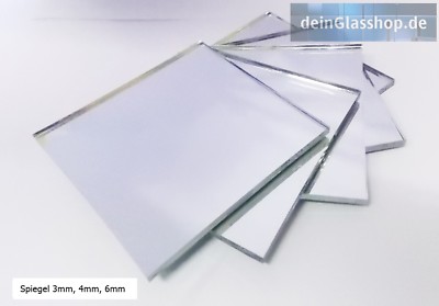 Spiegel auf Wunschmaß 3,4,6 mm Zuschnitt Badspiegel Spiegelfliesen Wandspiegel