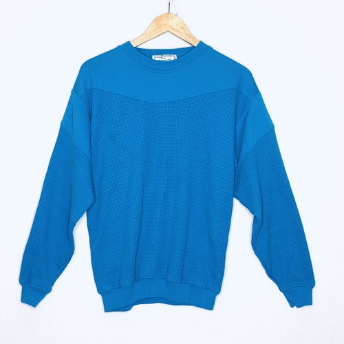 Vintage 80s Sweatshirt Teal Blue Large 