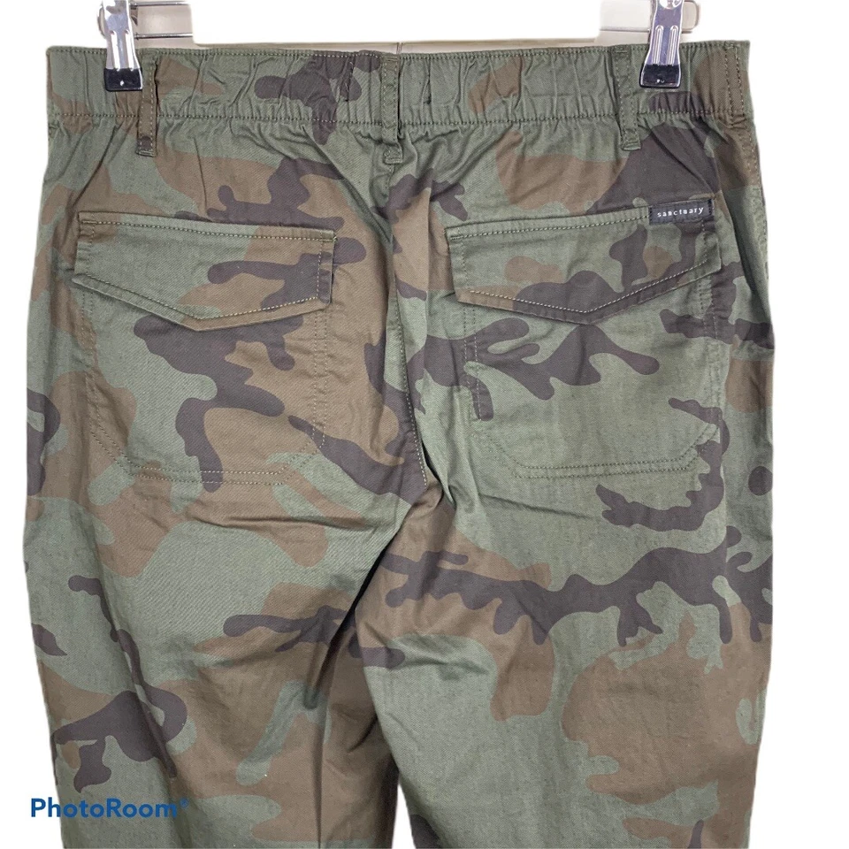 Nuevo con etiquetas Pantalones Sanctuary Clothing Camuflados Patrulla Talla L Verde Marrón Negro Jogger Foto 4 de 4