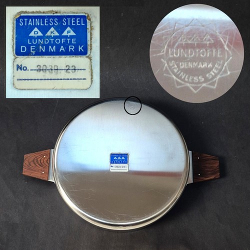 Vintage Lundtofte pot, stainless steel, Danish lidded pot, MCM Denmark, TOP - Picture 5 of 7