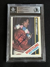 RICKY STEAMBOAT 1985 WRESTLING ALL STARS SIGNED AUTOGRAPHED CARD BAS AUTHENTIC