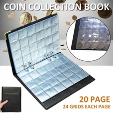 480 Pocket Coin Storage Book Collection Album Folder Money Holder Coin Organizer
