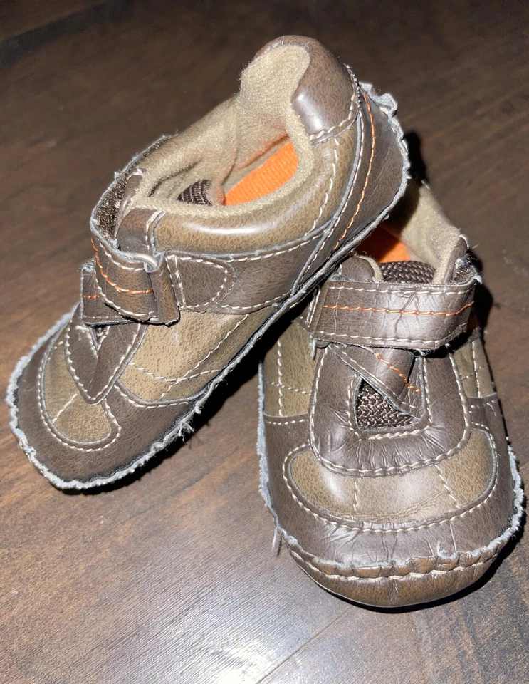 Koala Kids Baby Boys Crib Shoes, First Walking Shoes, Toddler Size 5 Brown - Image 4 of 4
