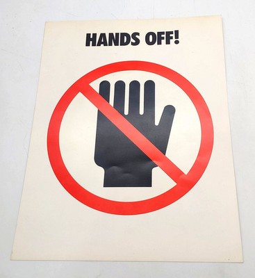 Coulter Electronics Hands Off! Sign/Product Catalog Cut Out | eBay