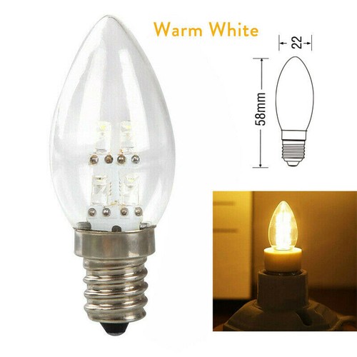 1x 10x E12 LED Candle Light Bulbs 4LEDs 1W Equivalent 10W Halogen Lighting Lamps - Picture 2 of 12