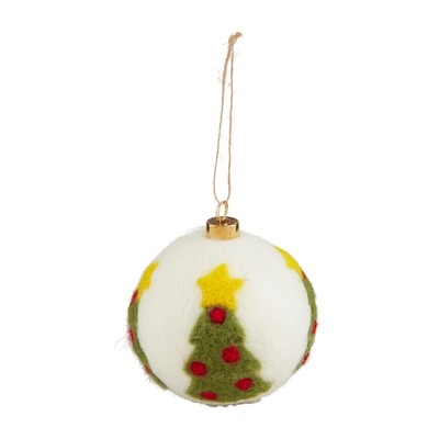 Wool Ball Ornament, Tree, 4 1/2'' Dia