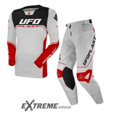 Tuta UFO ARES 2025 Completo Maglia Pantalone Bianca Rossa Honda Motocross Enduro