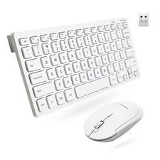 White Wireless Keyboard and Mouse Set Essential Workspace Duo for PC