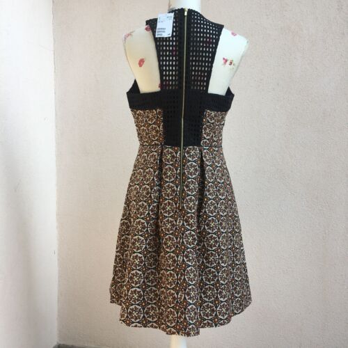 H\u0026M abito vestito fantasia geometrica pizzo nero traforato fit\u0026flare dress  EU 40 | eBay