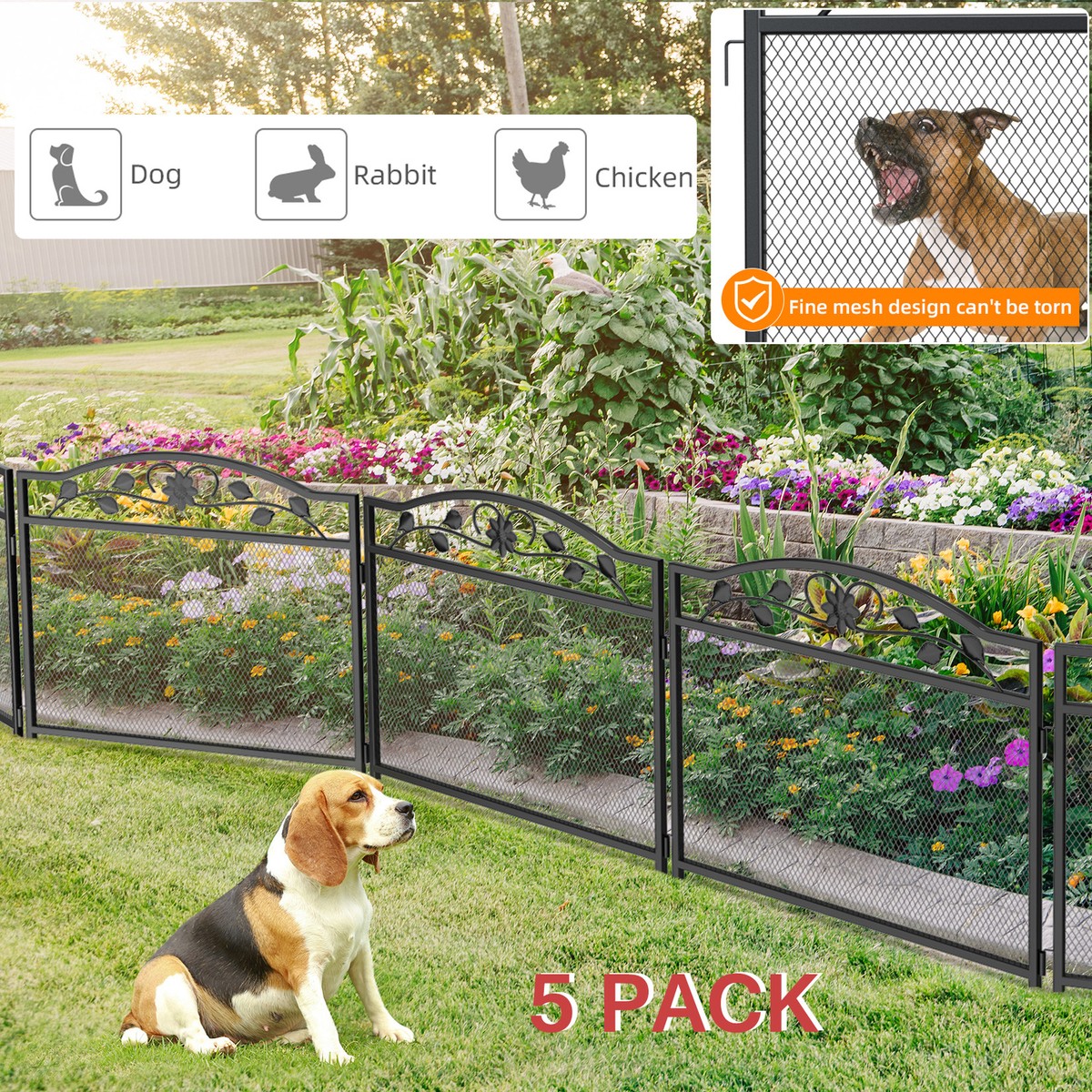 Pet Barrier Fencing To Keep Dogs Out Of Flower Beds Strong Metal