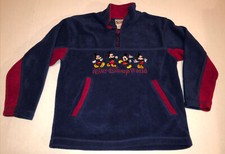 Disney World Mickey Mouse Kids Fleece 1/4 Zip Pullover Sweatshirt Size M Navy