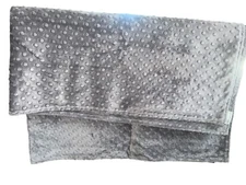 MEG ORIGINAL Baby Blanket Minky Dot GRAY Raised Circles Lovey Blanket EUC 30x50”