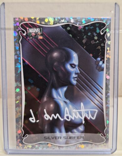 2022 Marvel Masterpieces Holofoil Silver Surfer DAN DOS SANTOS AUTOGRAPH OAX Ex. - Picture 2 of 3