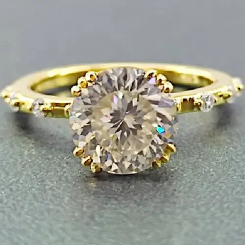 2.50Ct Lab-Created Diamond Engagement Ring in 14k Gold Plated Silver-image