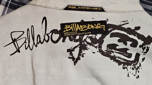 Billabong Shirt Men's Size XXL-48" Gray White S/S Button-up Pockets Streetwear - Picture 17 of 23