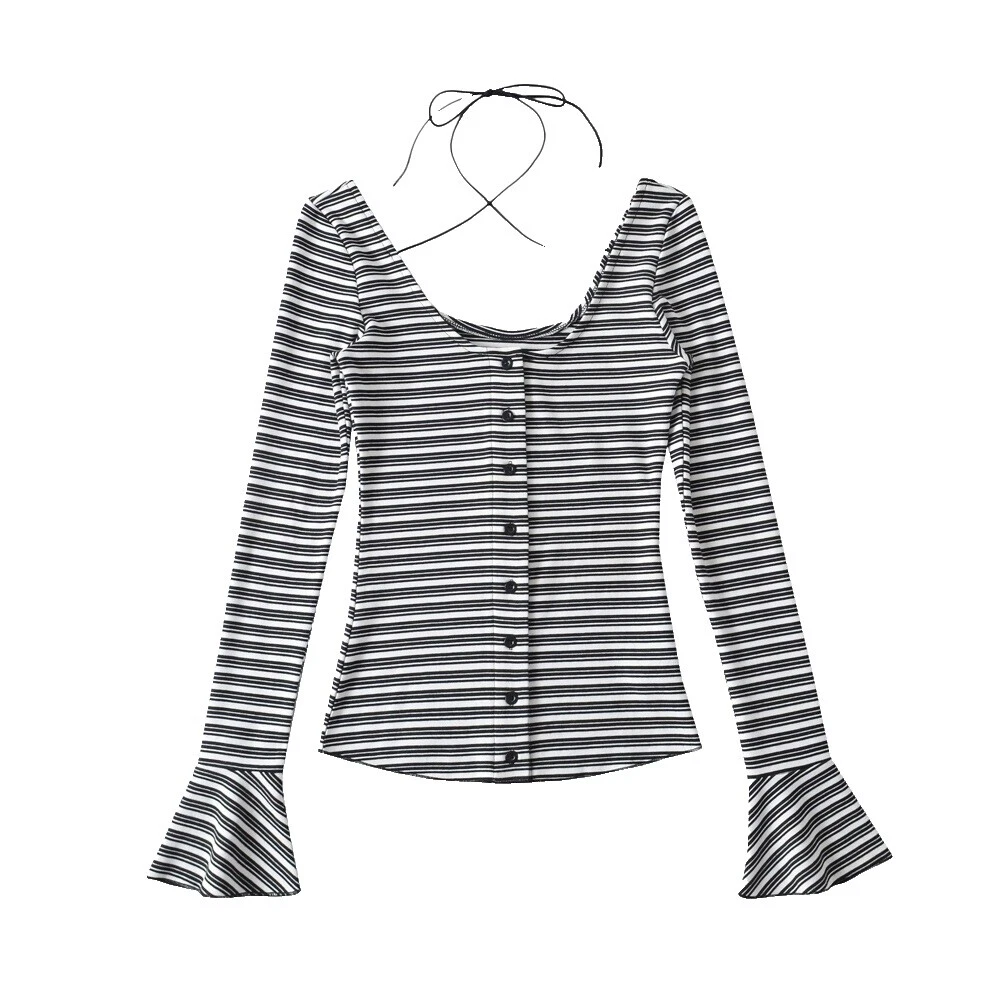 Camiseta Top de rayas de nylon para De mujer