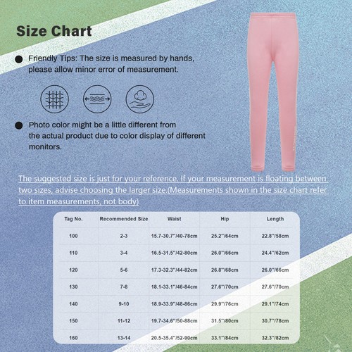 Kids Girls Bottoms Children Pants Print Leggings Tumbling Underwear Workout - Picture 53 of 80