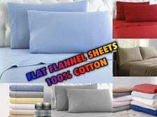 Flannel FLAT Sheet 100% Cotton - Extra Soft - Twin, Full, Queen, King! 