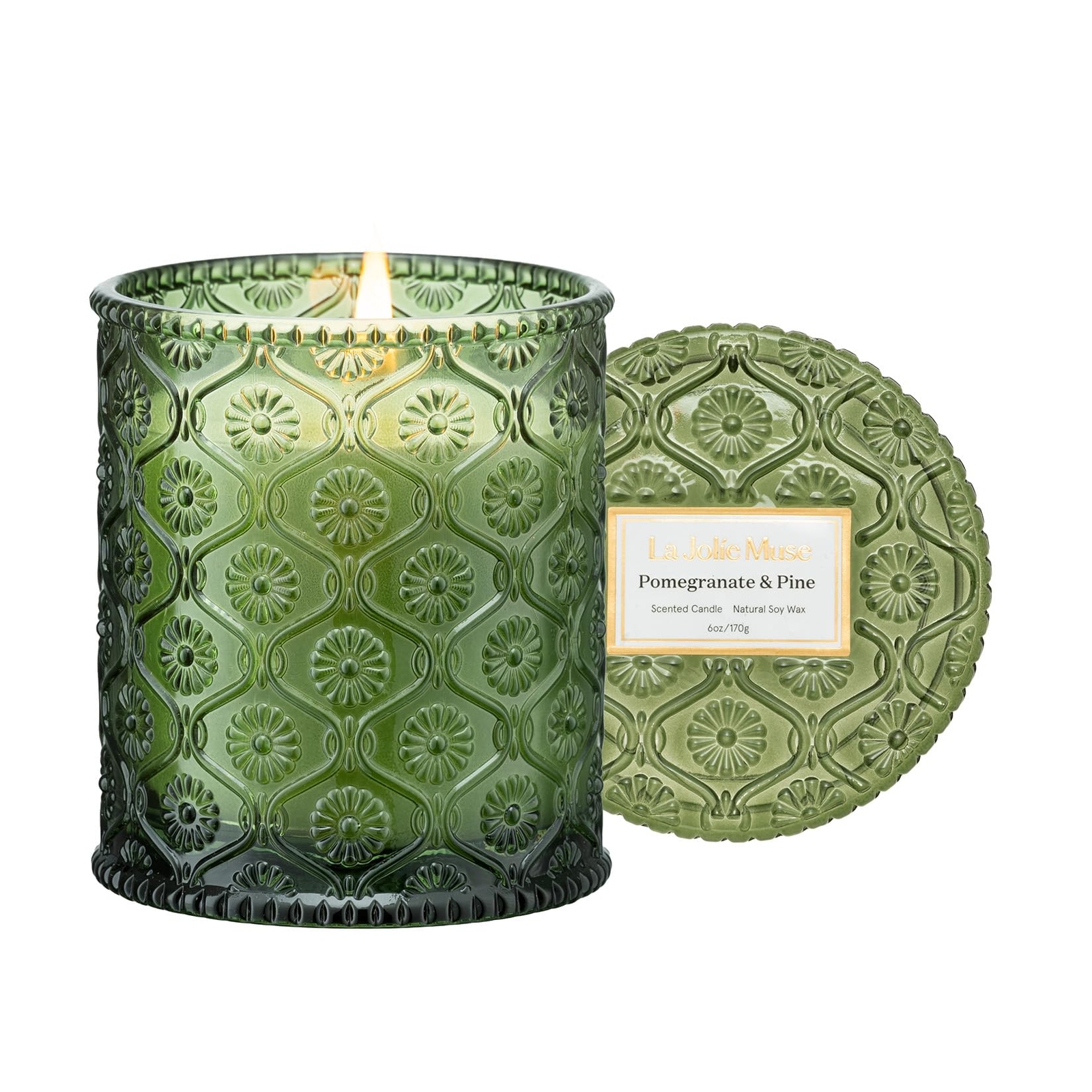 Festive Pine & Pomegranate Holiday Scented Candle Gift