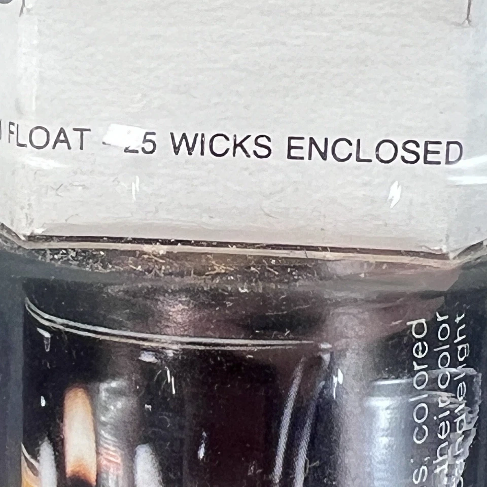 Vela de cristal Libbey aceite y agua flotador y mechas 9” vintage nueva años 70 vintage Foto 4 de 4