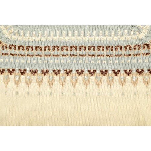 Marina Rinaldi Sport Beige Blue Woolen Sweater Long Sleeves Beaded Top size XL - Picture 6 of 7