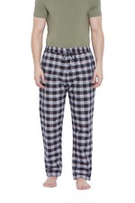 Mens Lounge Pants Check Plaid Pajama With 2 Pockets Sleepwear Black Pyjama Pant