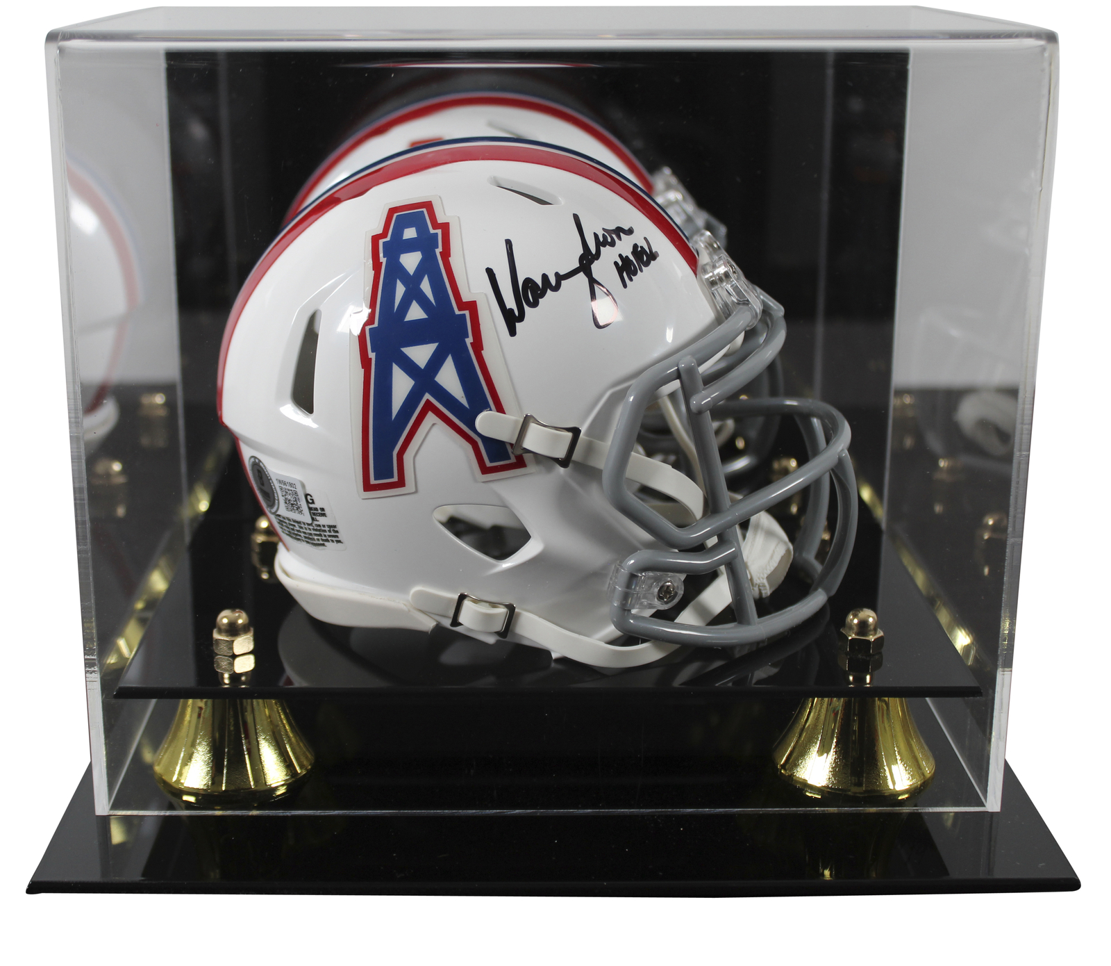 Warren Moon Autographed Signed Oilers "HOF 06" 1975-80 Tb Speed Mini Helmet W/ Case Beckett Wit 