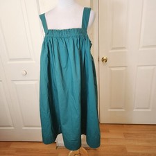 New GAP Dress XL Tall Womens Green Midi Sleeveless Tie Back Square Neck Casual