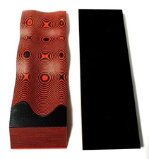 2 Pcs BLACK / RED LAYERED .187" G-10 KNIFE HANDLE MATERIAL SCALES 1.75" x 5.75"