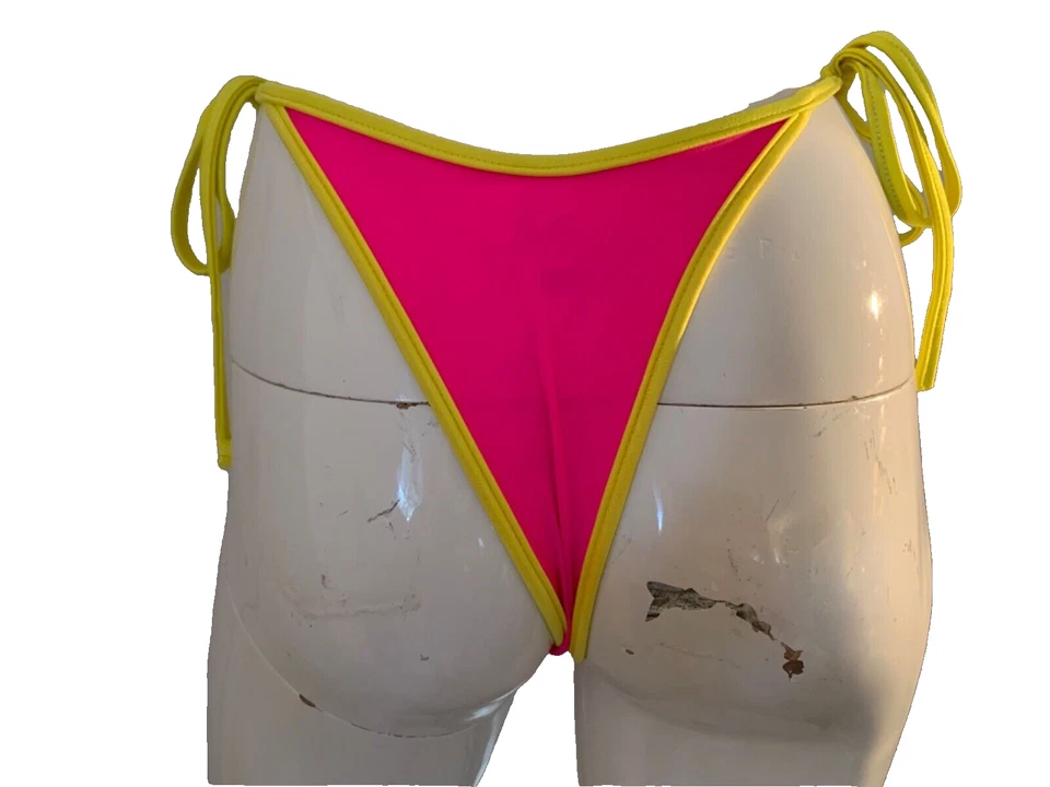 NUEVO Ujena Mujer Primavera Verano Retro Años 90 Traje De Baño Bikini Parte Inferior Amarillo Rosa M Foto 3 de 4